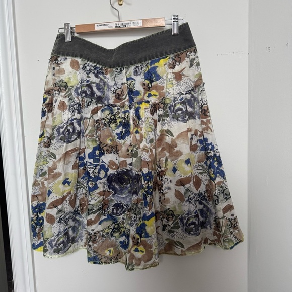 Vintage goth Floral Print Women's Skirt skulls punk steampunk shabby chic 28 - Picture 4 of 5